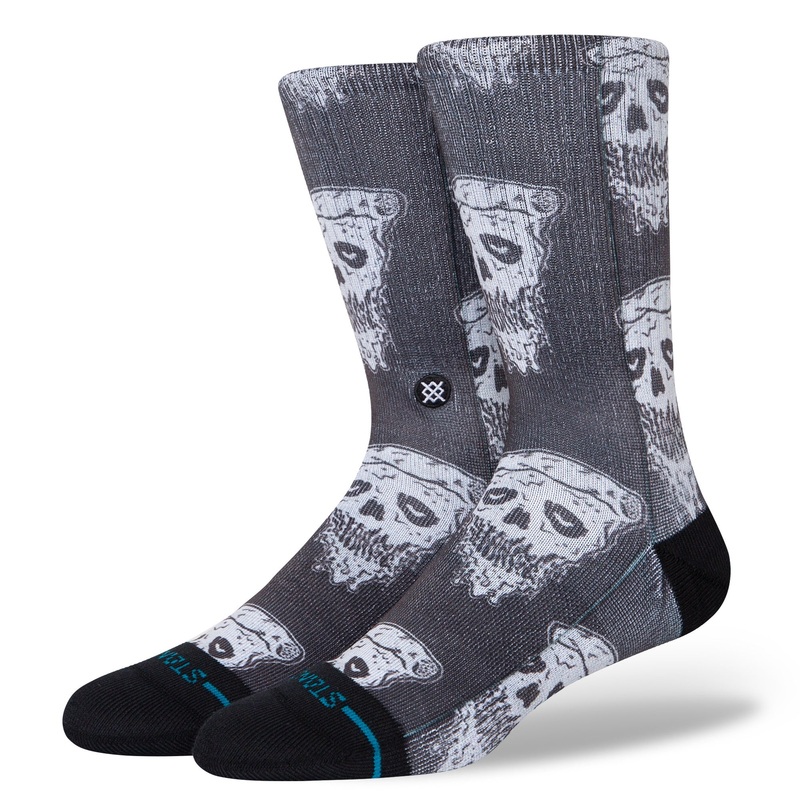 Stance Pizza Face Socks in White Black