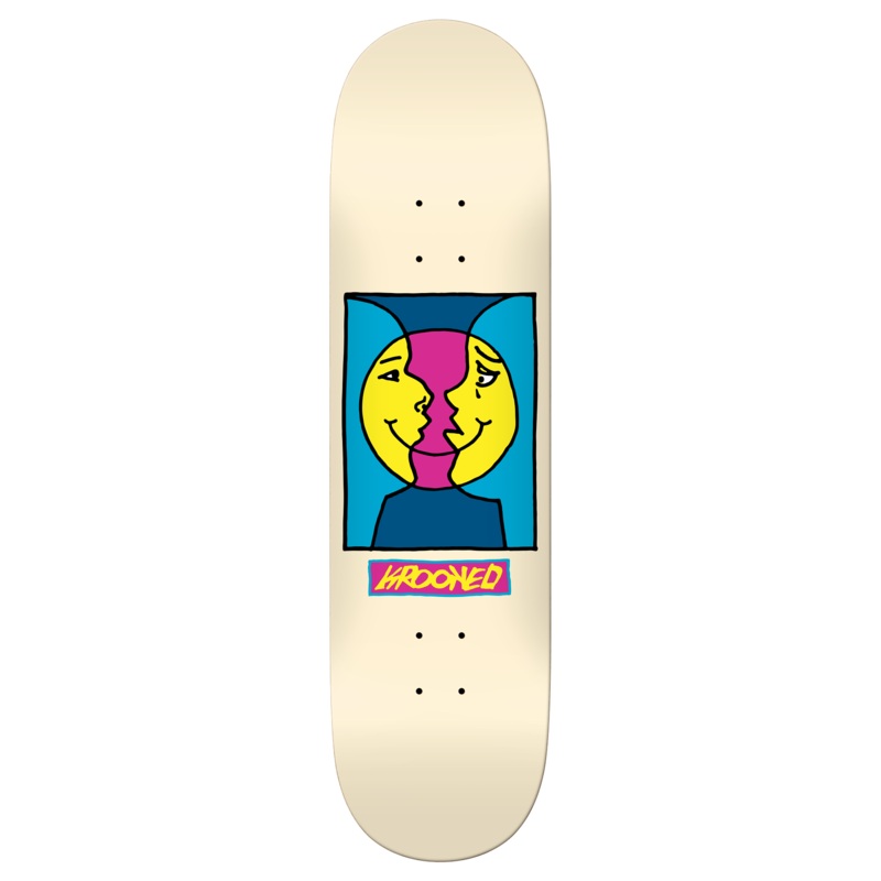 Krooked Moon Smile in Cream Skate Deck