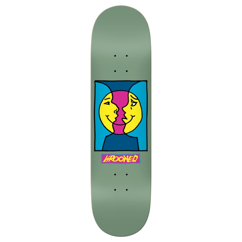Krooked Moon Smile in Sage Skate Deck