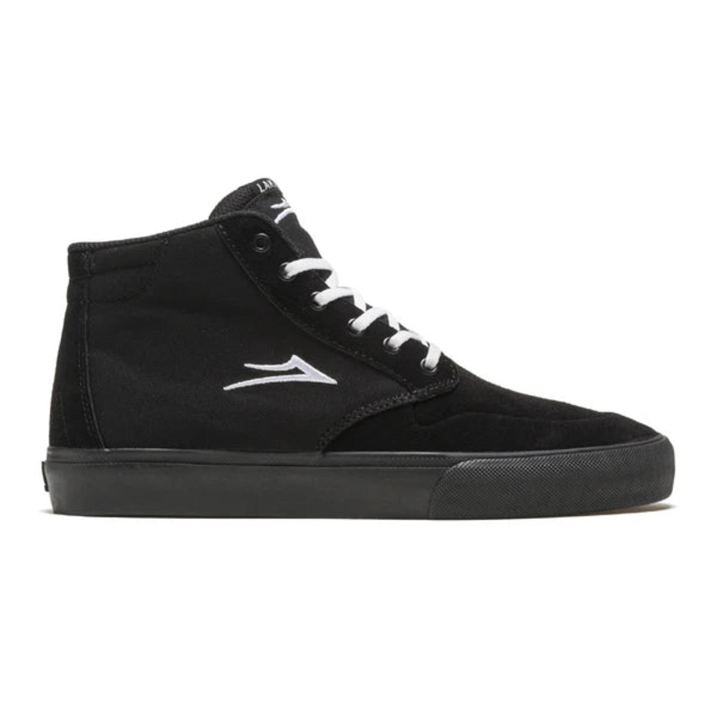 Lakai Riley 3 High Skate Shoe in Black and Black Suede