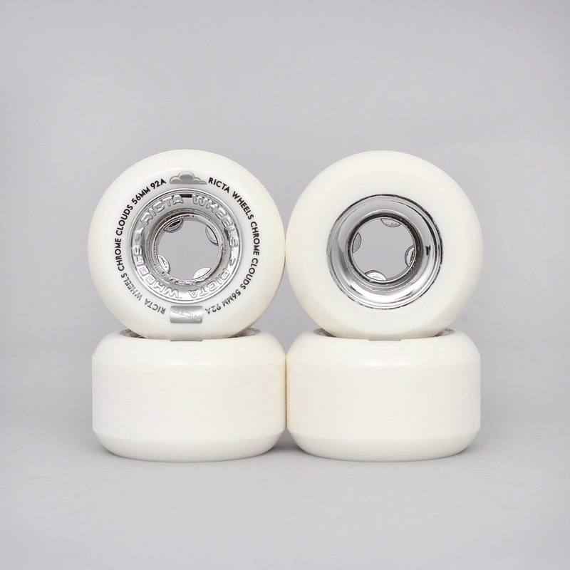 Ricta 56mm 92A Chrome Clouds Skateboard Wheels White / Black
