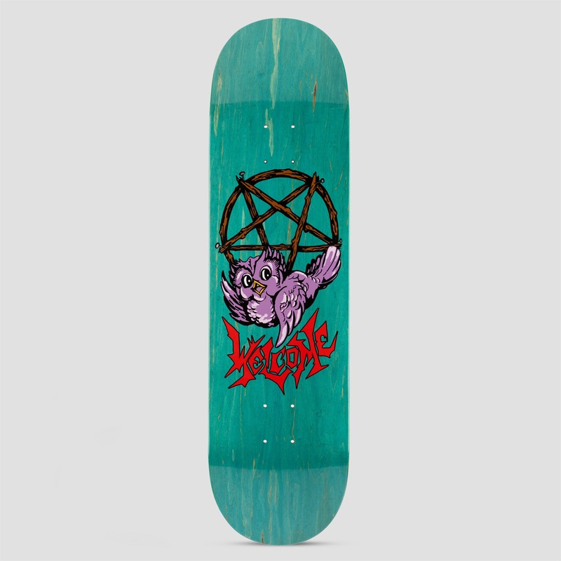 Welcome 8.5 Lil Owl Skateboard Deck Teal Stain