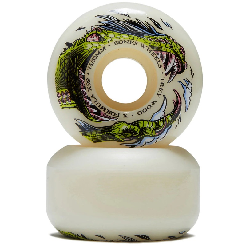 Bones - Wood Dino-Sortas V5 Sidecut X-Formula 99a Wheels (53mm/55mm)